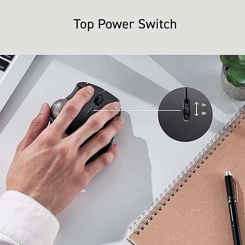 Miniatura 9 de ELECOM Diseño ergonómico y cómodo Trackball IST inalámbrico de 2.4 GHz, seguimiento súper suave con rodamiento de bolas de rodillo, bola de 1.417