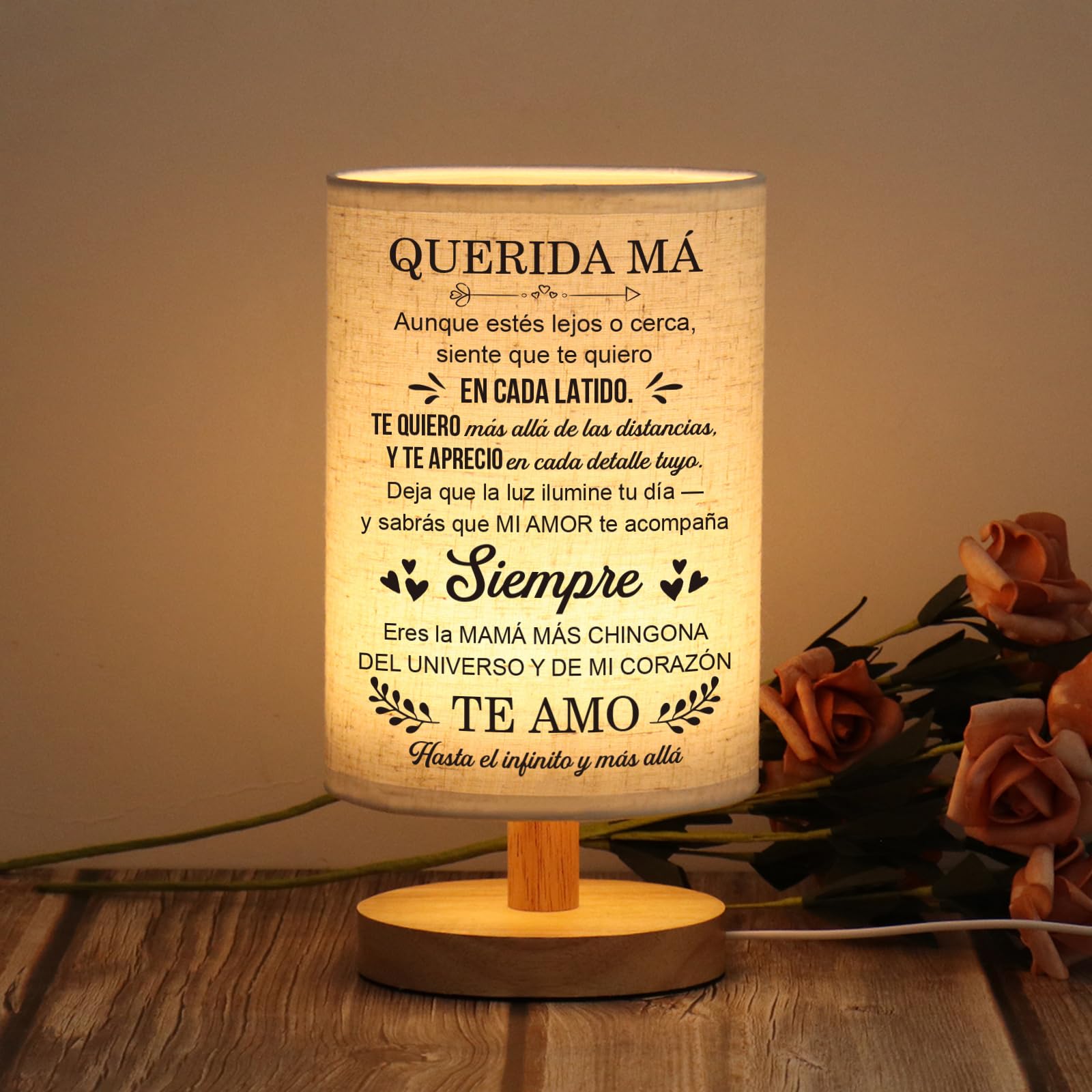 WSYEAR Mom Gifts in Spanish, Regalos para Mujer Table Lamp, Mom Birthday Gifts, Mother Gifts in Spanish from Daughter Son, Regalos De Navidad para Mujer — image 1