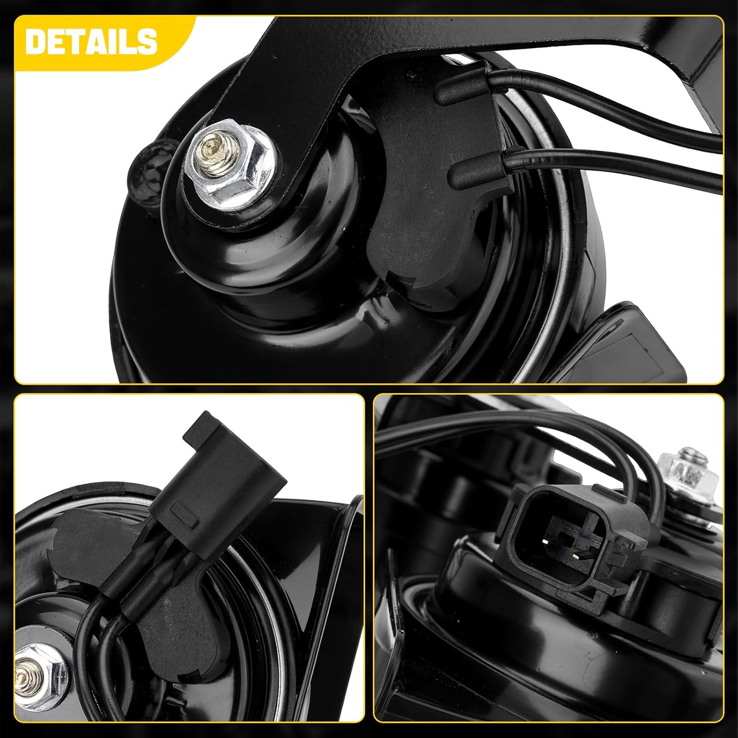 Horn Assembly Compatible with 2016-2019 Ford Explorer Police Interceptor Utility 2.3L 3.5L 3.7L Dual Note Electric Horn with Bracket Replace# GB5Z-13832-A GB5Z13832A