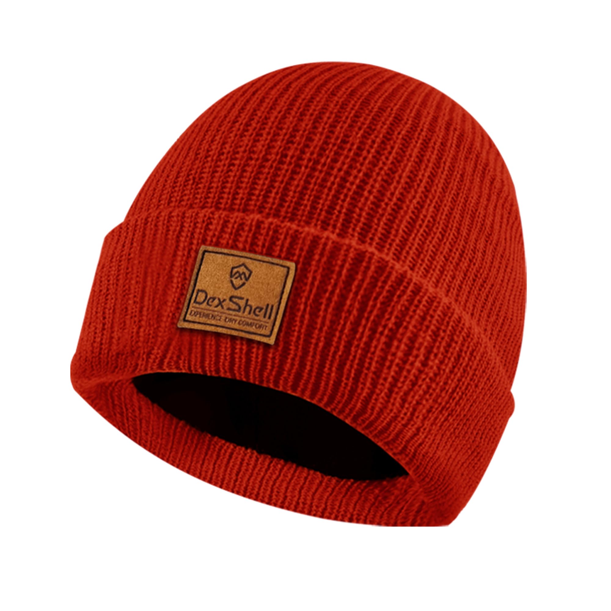 Dexshell Men's Red Unisex Watch Waterproof Windproof Knitted Thermal Beanie Hat