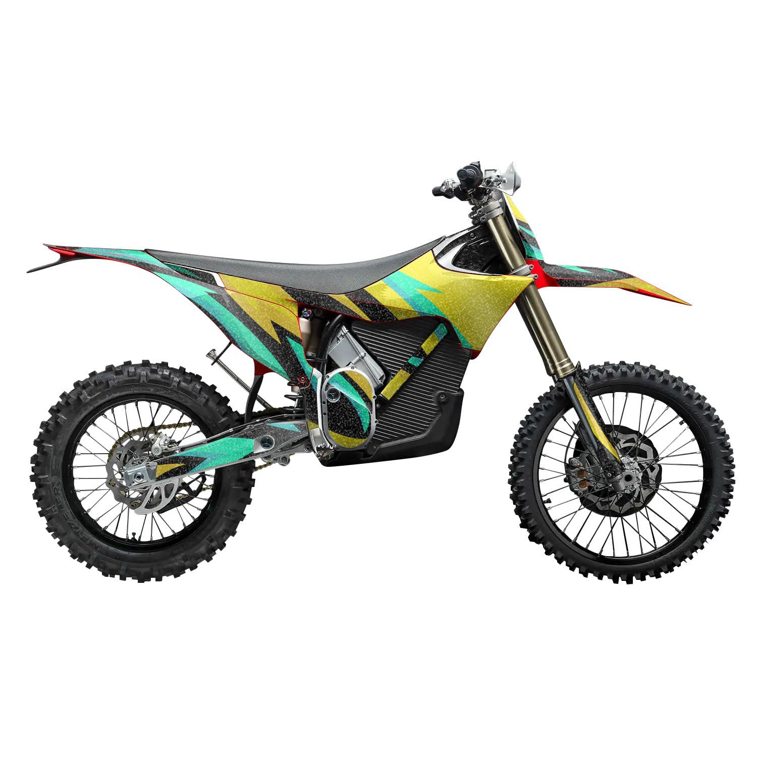 Glossy Glitter Stark Varg MX 2023-2025 Graphics Kit Wrap - Tribal Yellow - Varg MX Skin - Premium 3M Vinyl Protective Wrap Decal Cover - Easy to Apply | Crafted in The USA by MightySkins