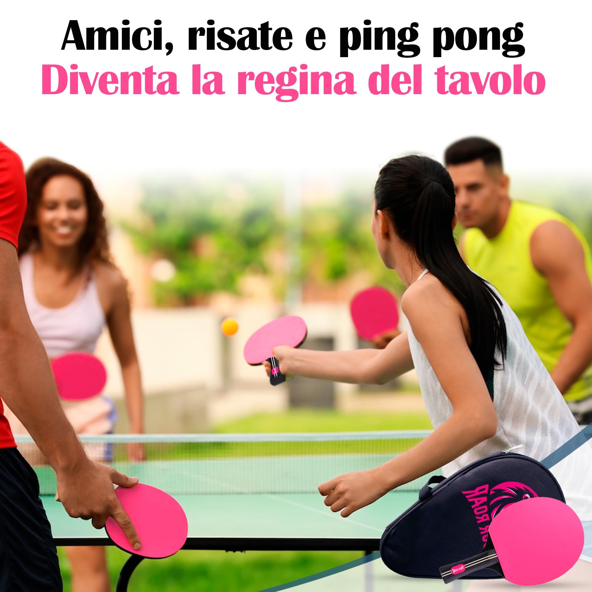 Pala Ping Pong Rosa a 7 Strati