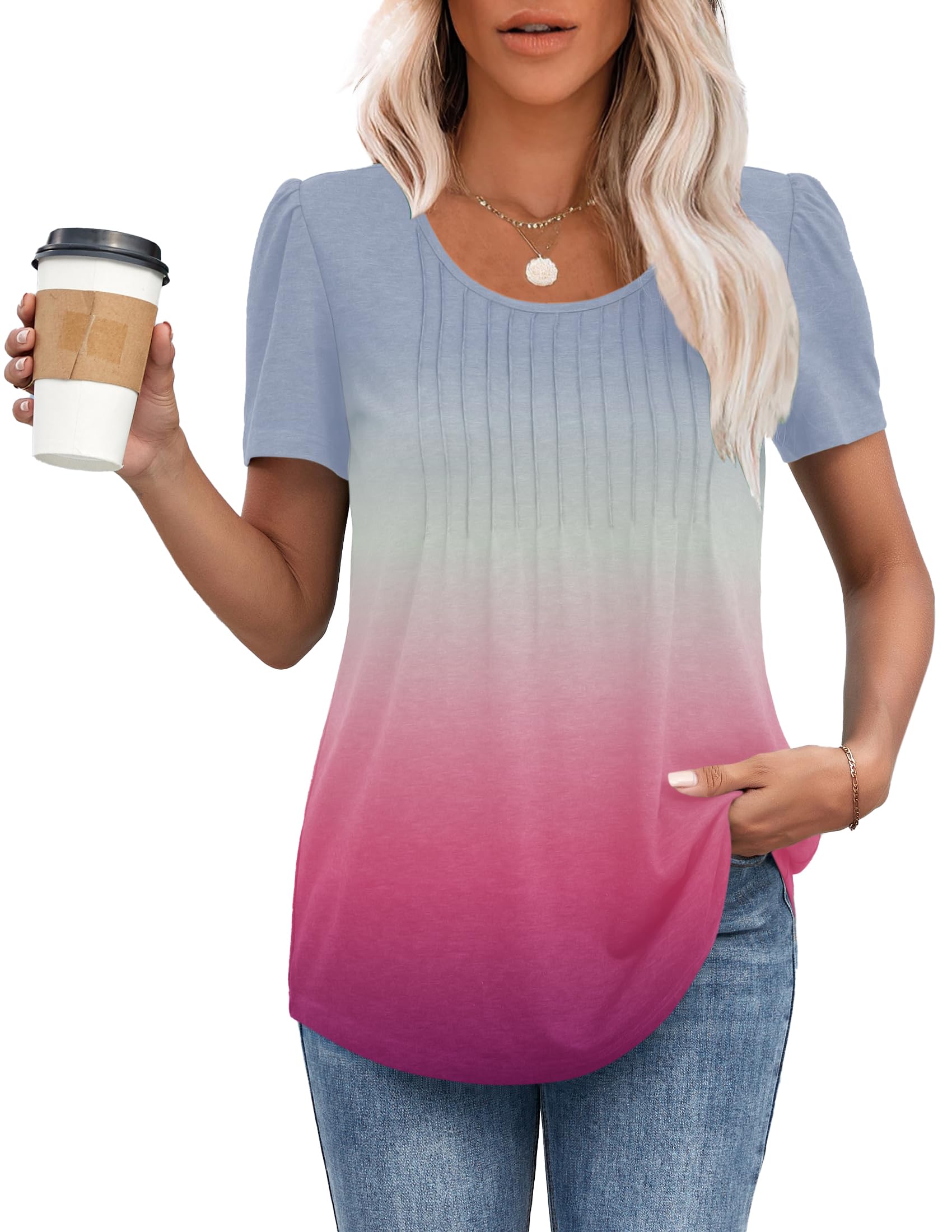 MOLERANI T-Shirts für Damen Kurzarm Oberteile Soft T-Shirt mit Rundhalsausschnitt Loose Casual Sommer Tops