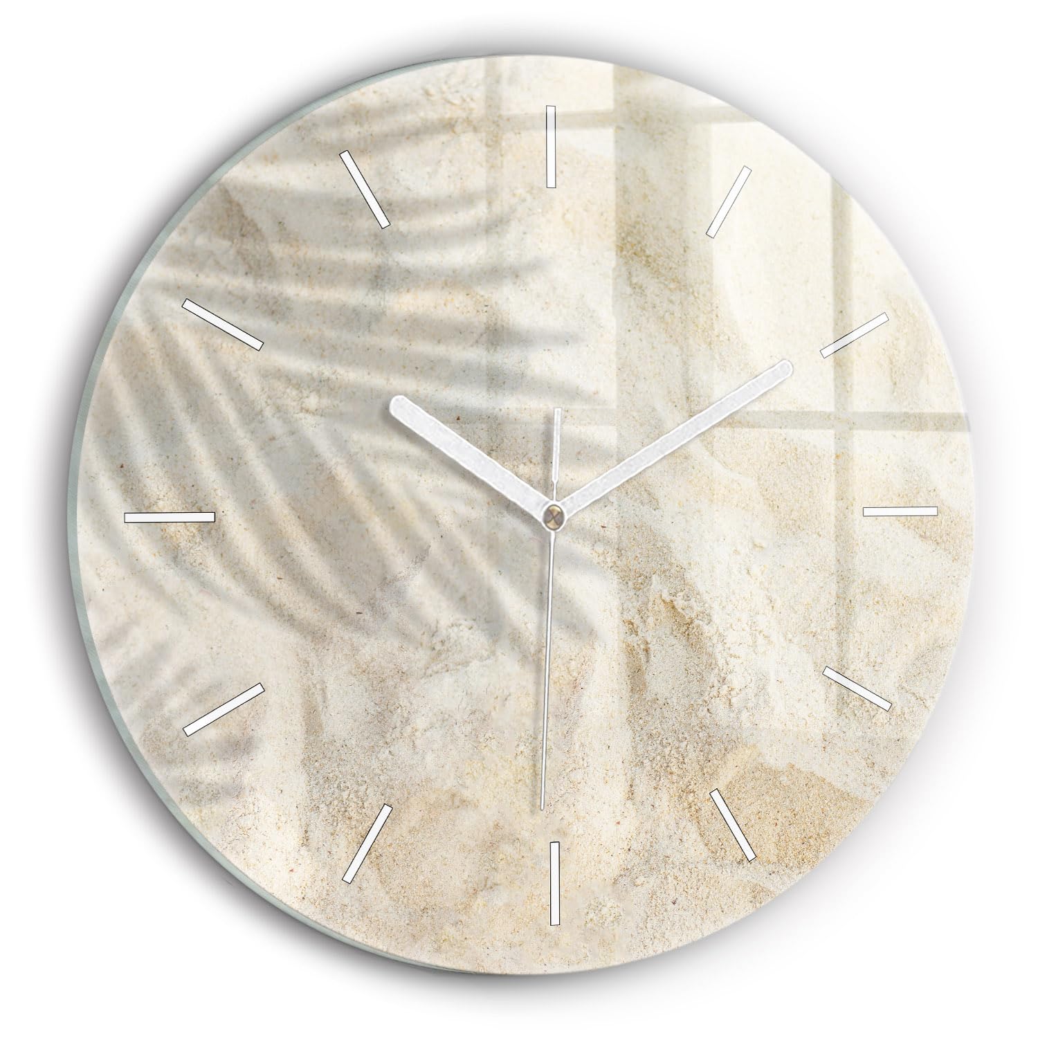 Horloge en verre silencieuse 30 cm Wallfluent idéale pour un salon moderne au style élégant