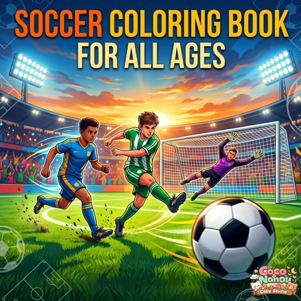 Soccer Coloring Book: 40 amazing coloring pages