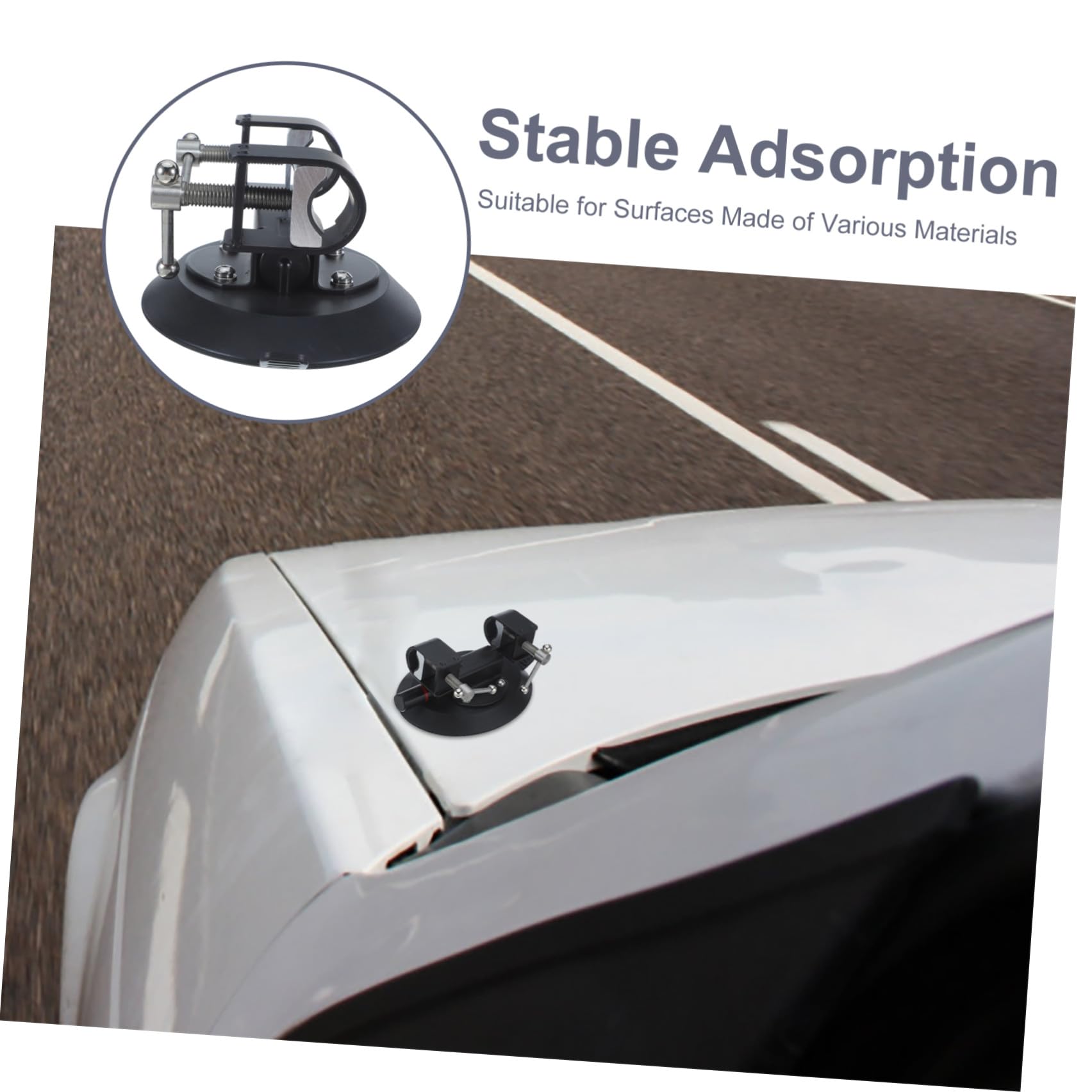 Mipcase Supporto per Bandiera Ventosa Potente, Base in Metallo e Gomma Adatta a Pali da 0,83 a 1,4 Pollici per Attività Outdoor come Campeggio e Offroad