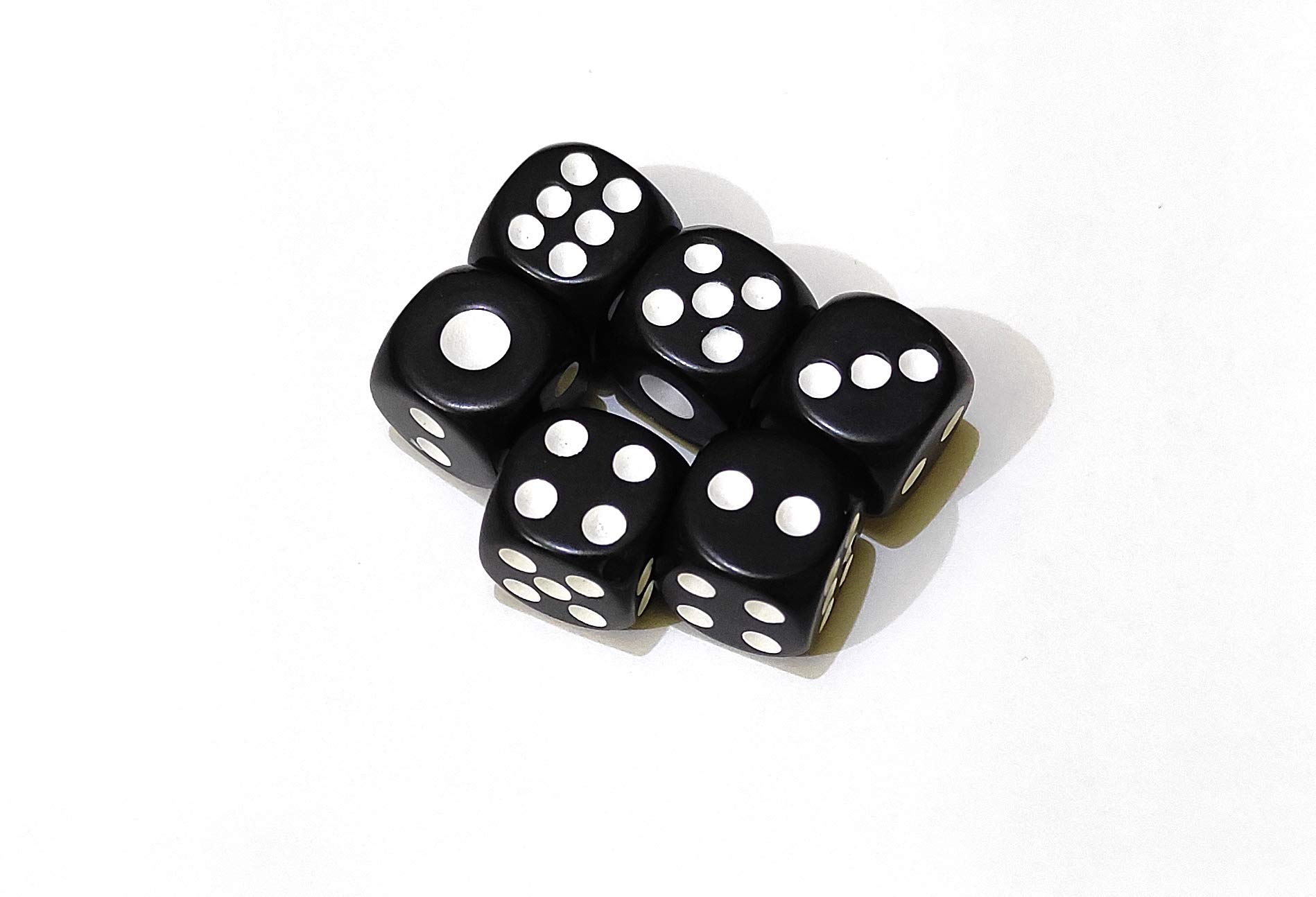 ISHARAA Pack of 20 Ludo Dice Standard Plastic 16 mm Game Black Dice 1