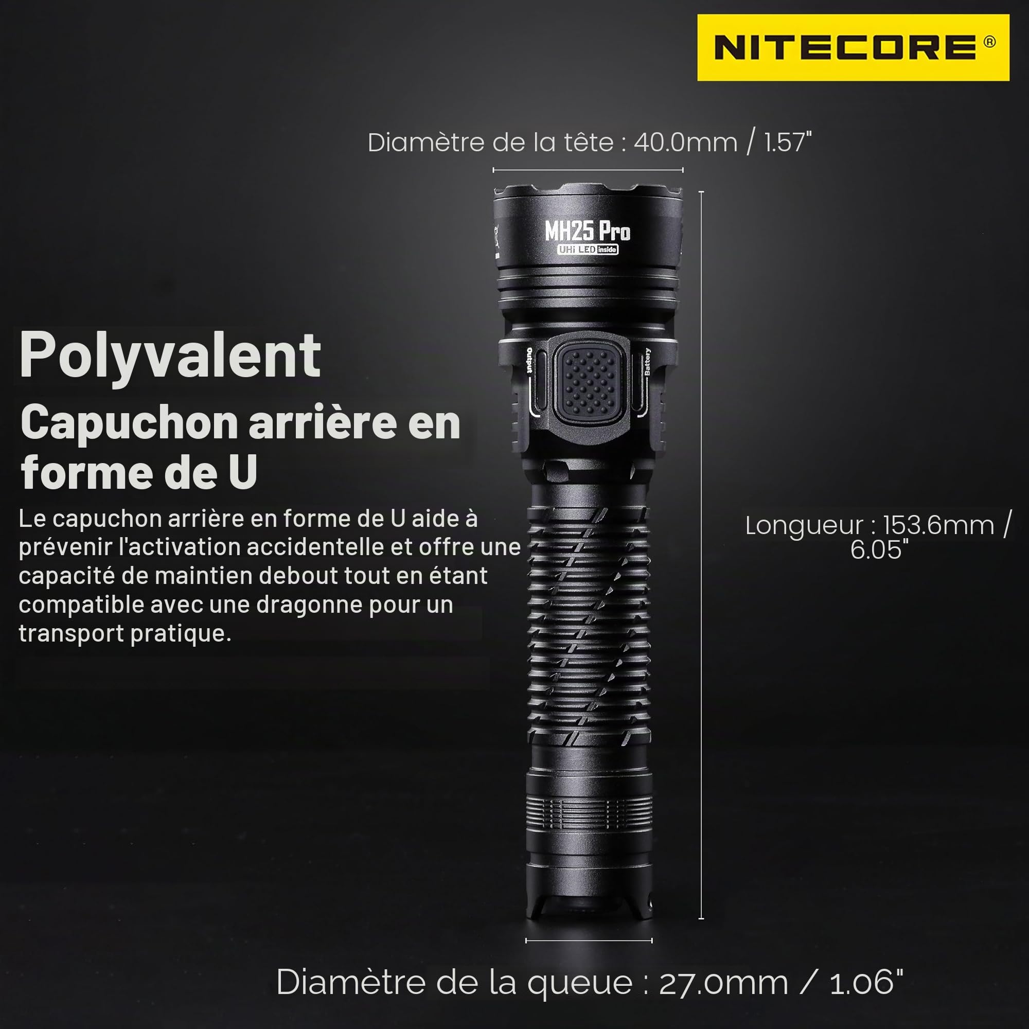 Nitecore MH25 Pro Ultra Long Range Lampe de Poche Rechargeable USB-C Étanche