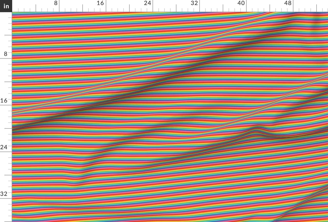 Spoonflower Fabric - Tiny Rainbow Stripes Horizontal Colorful Stripe Striped Extra Small Printed on Minky Fabric by The Yard - Sewing Baby Blankets Quilt Backing Plush