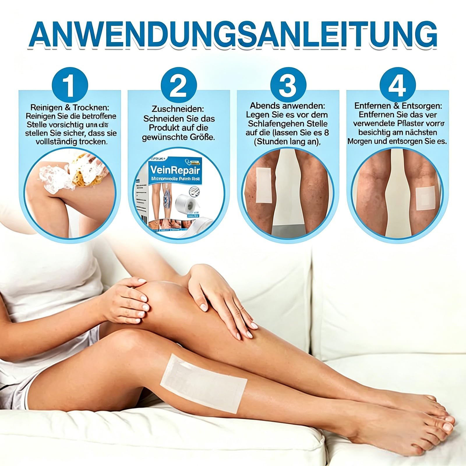 GFOUK VeinRepair Mikronadel Pflasterrolle, GFOUK Mikronadel Pflaster, Professional Vein Heal Pflaster für alle Hauttypen (2PCS)