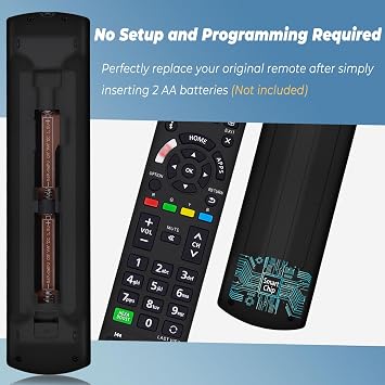 Replacement Panasonic TV Remote Control, Universal Panasonic TV Remote for All HD LCD LED Plasma Viera Smart TV with 3 Shortcut Buttons, No Setup Required