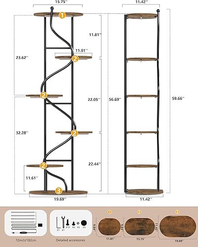 Miniatura 2 de Soporte para plantas de interior con luz de crecimiento, estante de plantas de 60 pulgadas de alto con luces de cultivo de 4 cabezales, soportes