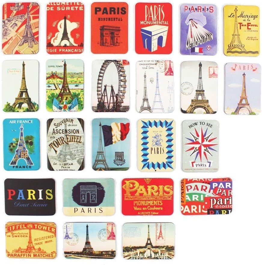 Refrigerator magnets set of 24 Paris Eiffel Tower souvenirs magnetic fridge magnet home decoration accessories arts paste crafts