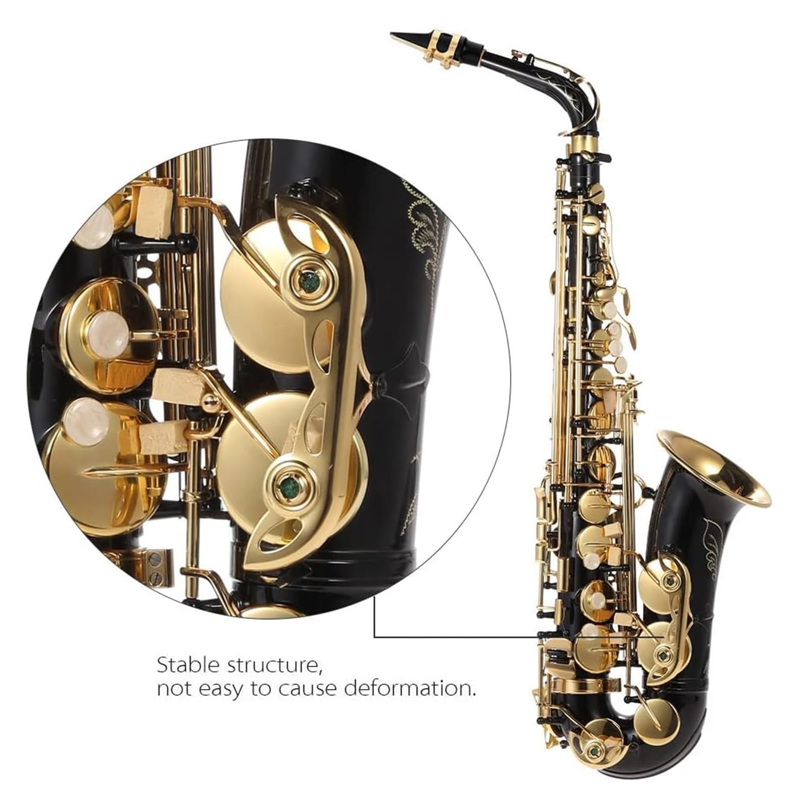Przyciski muszli, instrumenty muzyczne, saksofon BE Alto phone, Eb Alto Brass Lakierowany Złoty Es Flat 82Z Typ Klawisza Instrument dęty drewniany z ing Brush Tkanina Rękawiczki Pasek Wyściełany futer