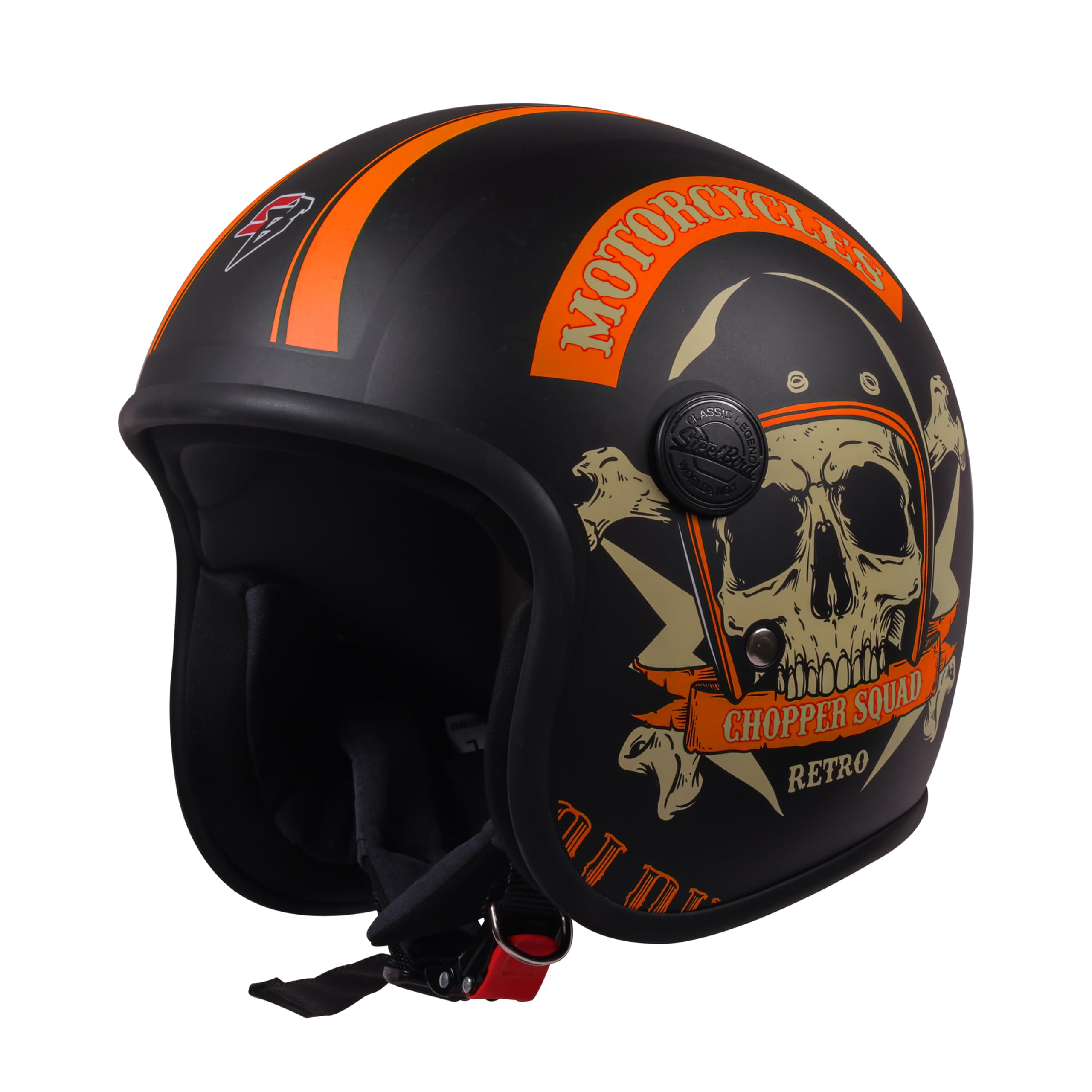 chopper football helmet Sbh 55 Retro Chopper Squad Isi Certified Open Face Helmet