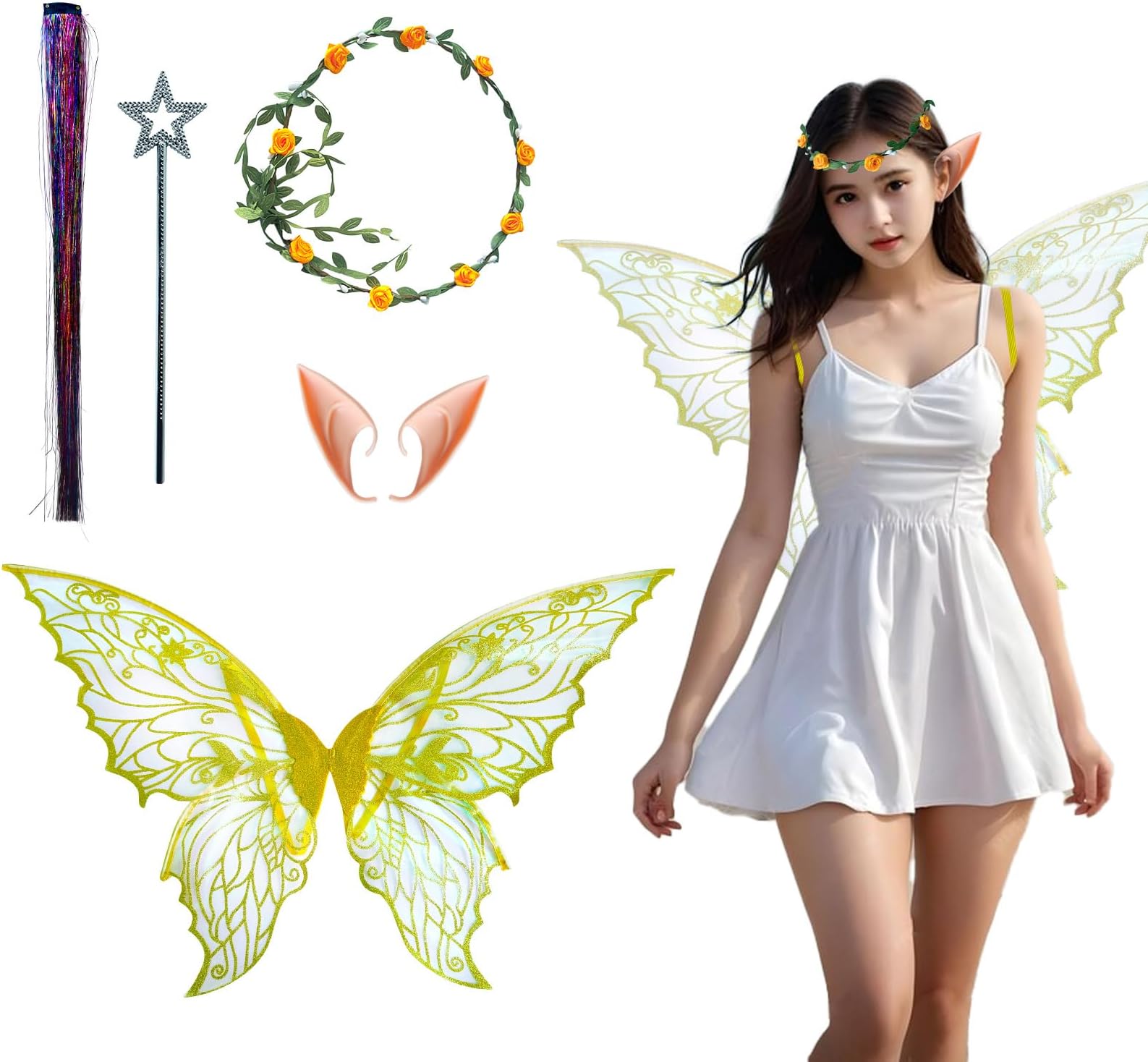 sesameless Fairy Wings, Fairy Wings Adult, Sparkling Angel Costume, Butterfly Angel Adult Wings for Halloween Costume Accessories