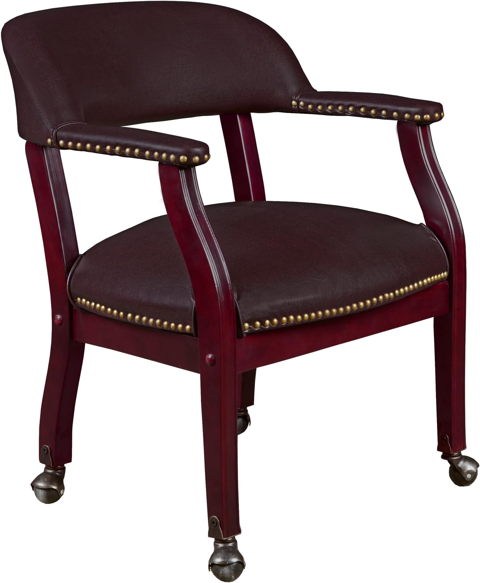 Regency Ivy League Captain Chair with Casters, Burgundy