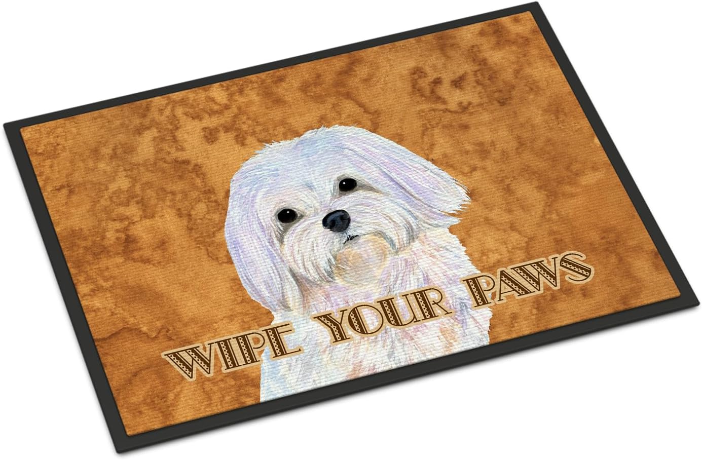 Caroline's Treasures SS4897MAT Puppy Cut Maltese Wipe Your Paws Doormat 18x27 Front Door Mat Indoor Outdoor Rugs for Entryway, Non Slip Washable Low Pile, 18H X 27W