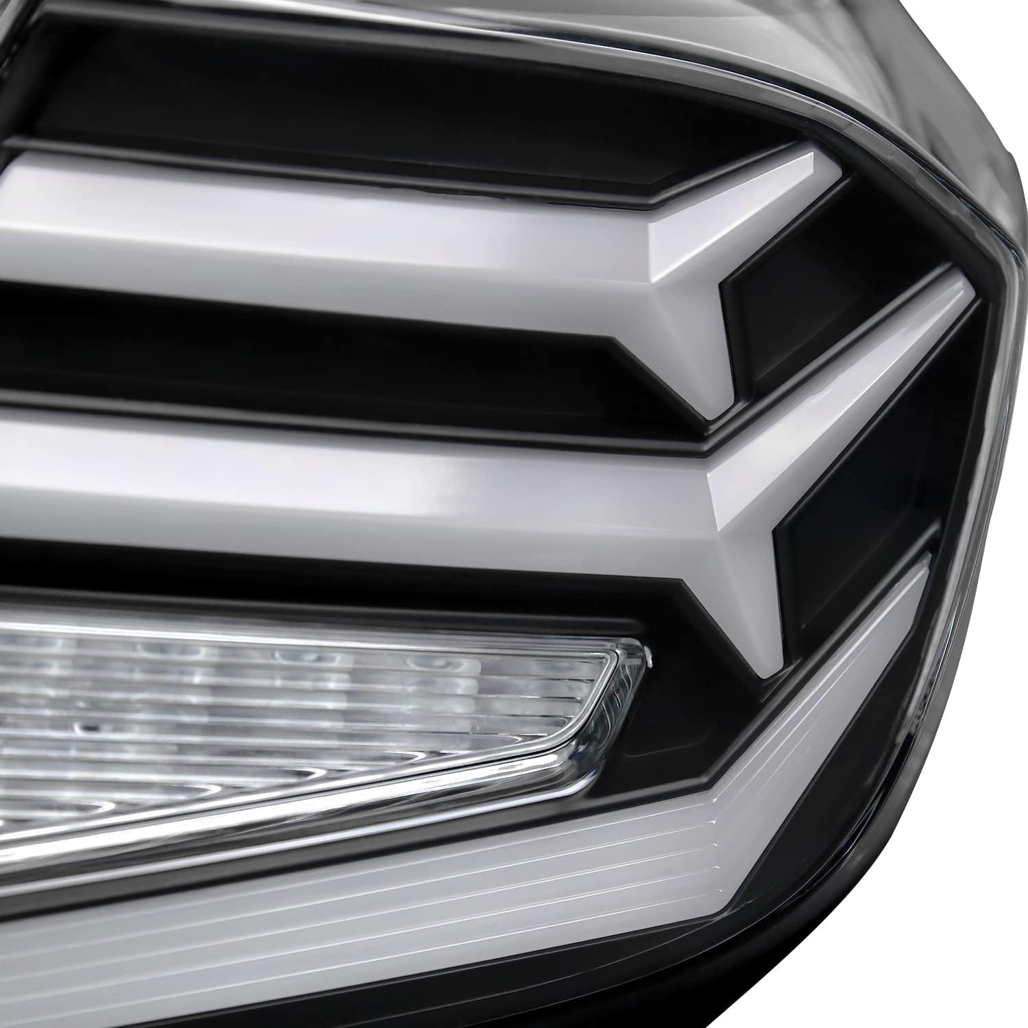 SPEC-D TUNING Black LED Sequential Tail Lights w/White Light Bars and Startup Animation Compatible with 2018-2022 Honda Accord 4Dr Sedan, Left + Right Pair Assembly