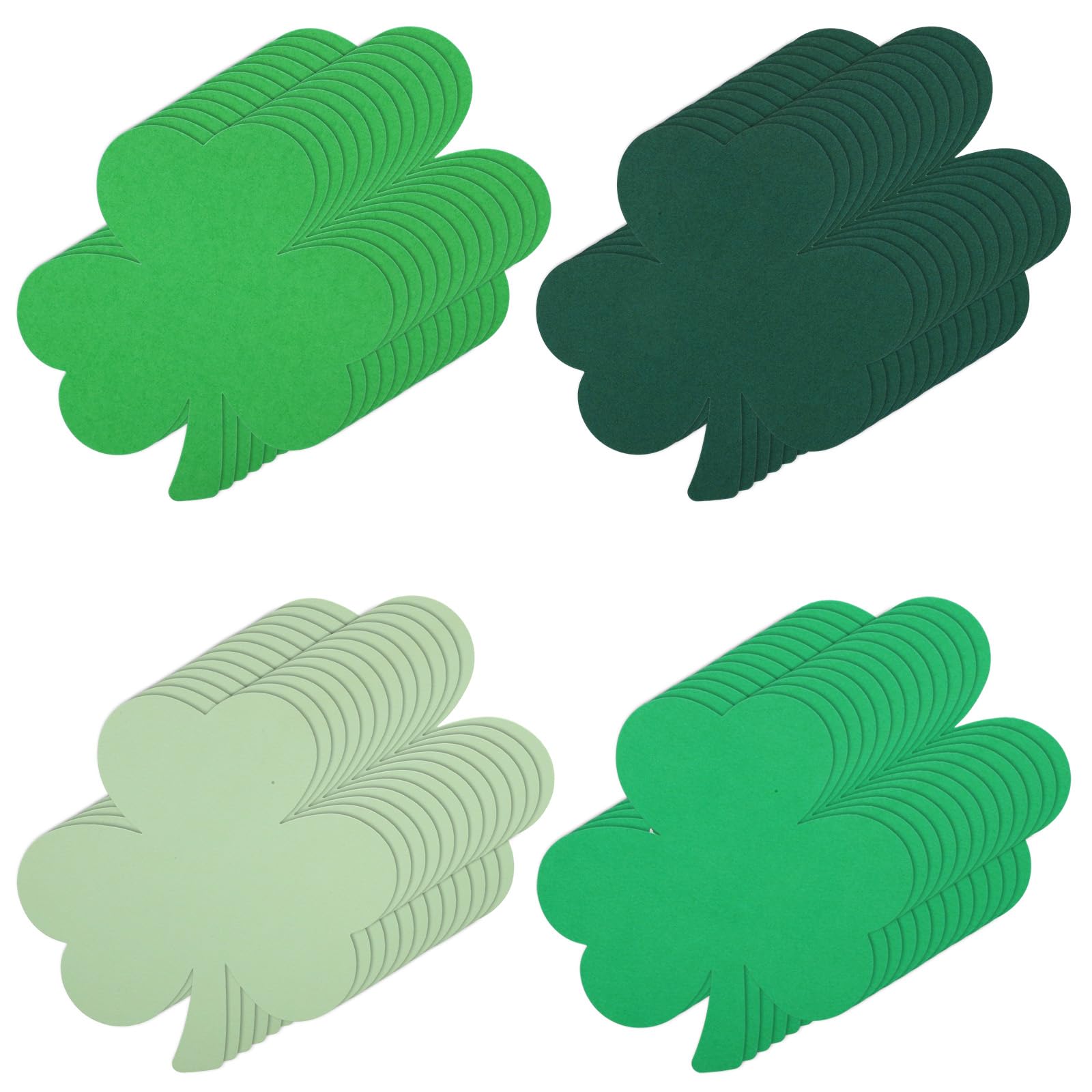 48pz Ritagli Trifoglio Design Bifacciale San Patrizio Decorazioni Verde Carta per Lavori Artigianali Fai Da Te