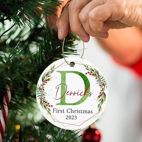 Vista 88 de Adornos de Navidad, adorno de árbol de Navidad de camión rojo, adorno de Navidad personalizado de camión rojo, adorno de Navidad de Feliz Navidad