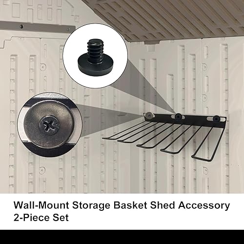 Miniatura 5 de Accesorio de resina para almacenamiento de cobertizos al aire libre, 16 x 8 x 2 pulgadas, para modelos Suncast seleccionados de cobertizos para