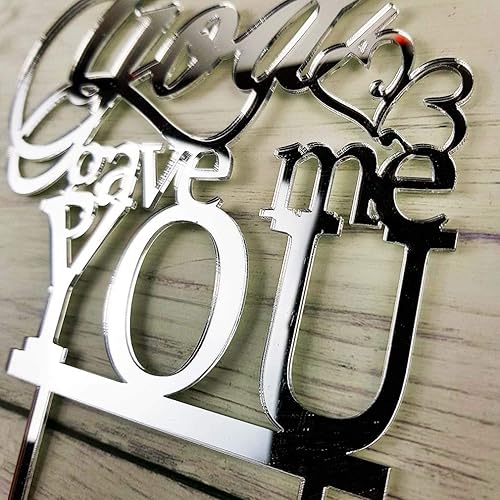 Miniatura 4 de Decoración de pastel de boda God Gave Me You para decoración de bodas, compromisos, fiestas de matrimonio (acrílico plateado espejo)