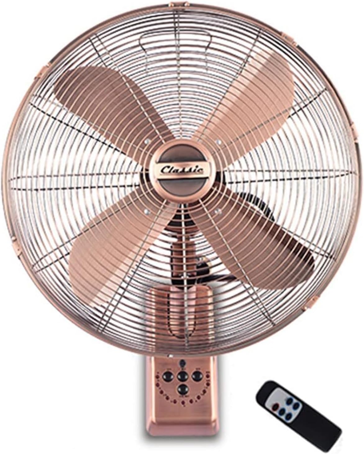 Antique Meta Wall Fan, Retro Air Circulation Fans for Home Industry with Remote Control, 3 Cooling Fan Modes, Oscillating/Rotating(Remote Control)