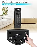 Vista 2 de BLACK+DECKER Oscillating Ceramic Desktop Heater with Remote with Adjustable Thermostat, Black Negro