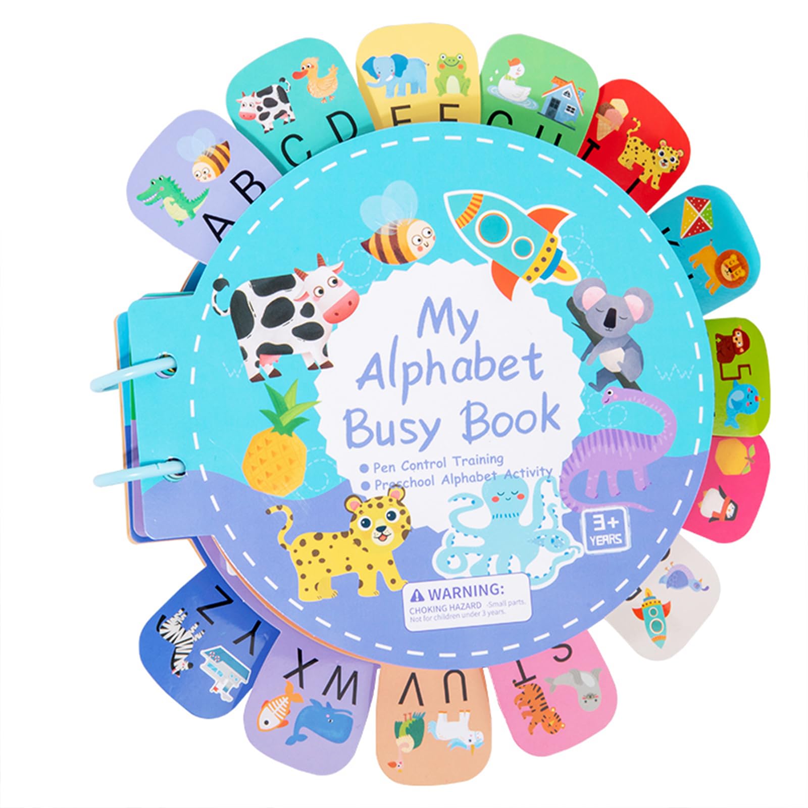 My Alphabet Busy Book, Preschool Letter & Math Puzzle Book, Word Spelling Game, Early Childhood Flashcard Alphabet Recognition Set, Educational Learning Activities for Home, Travel & School