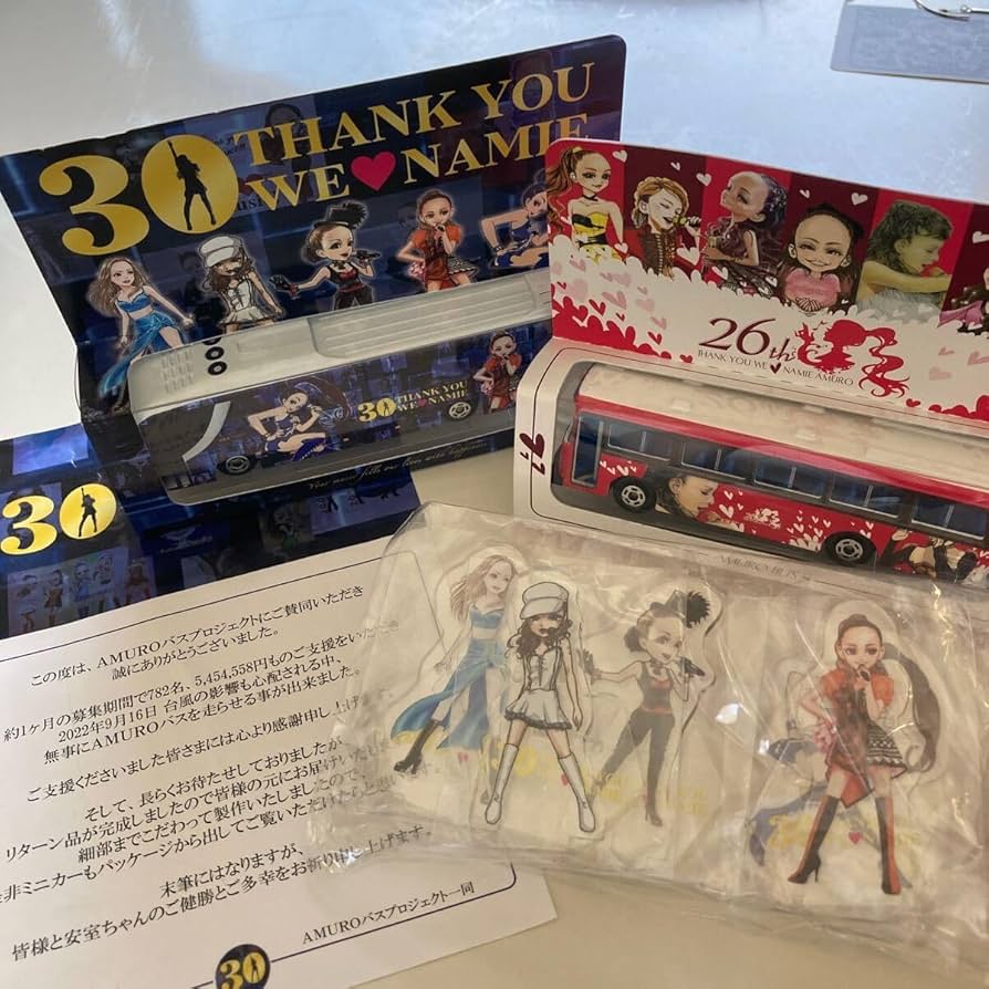 安室奈美恵　クラウドファンディング　ミニカー　ラッピングバス　アクリルスタンド 安室奈美恵 クラウドファンディング ミニカー ラッピングバス アクリル