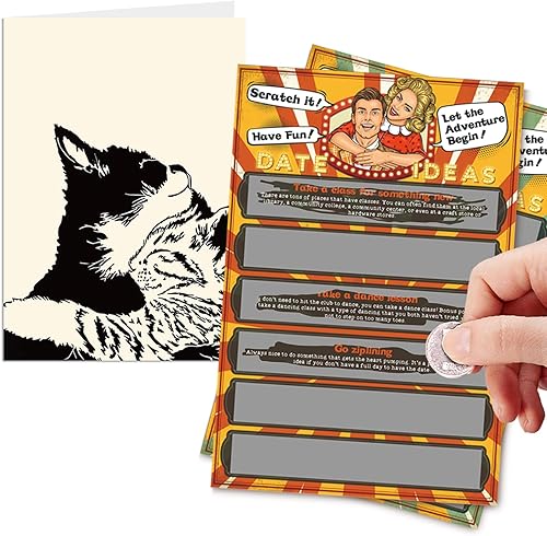 THYGIFTREE Tarjeta de ideas para una cita nocturna para pareja tarjeta de aniversario para él y ella regalos de San Valentín para novia novio libro