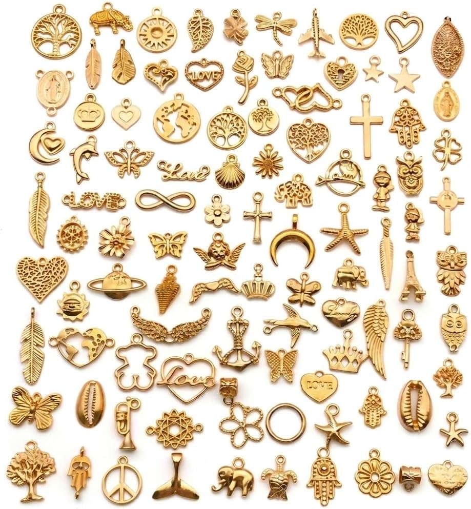 MAYCREATE Charms Set For Jewelry Making DIY, Pendent Kit,Alloy | DIY earrings, pendents, keychains, necklace, bracelet,Keychains, Charms Pendants Kit Crafting Supplies,Gift for women