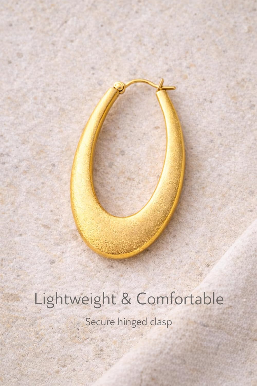 Gold Hoop Earrings – Chunky Matte Gold Hoops, Thick Statement Earrings for Women