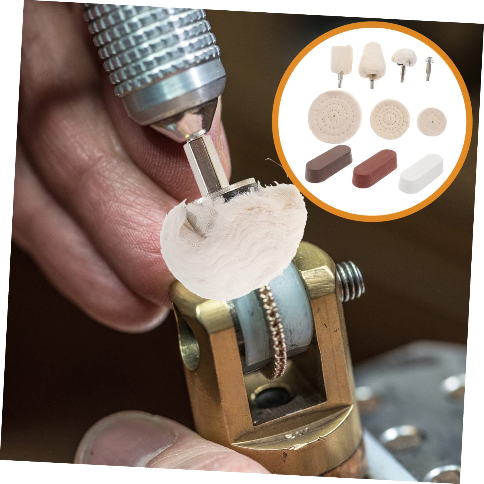 PLAFOPE 10 Stück Polierscheiben Polierpad aus Stoff und Metall für Bohrmaschine Geeignet zum Polieren von Metall und Kunststoff im Profi Einsatz