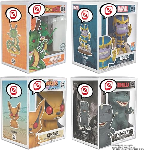 Vista 20 de EVORETRO Funko - Estuche protector de plástico para llavero Funko Pocket Pop de tamaño estándar, paquete de 10 unidades, grueso, transparente, caja