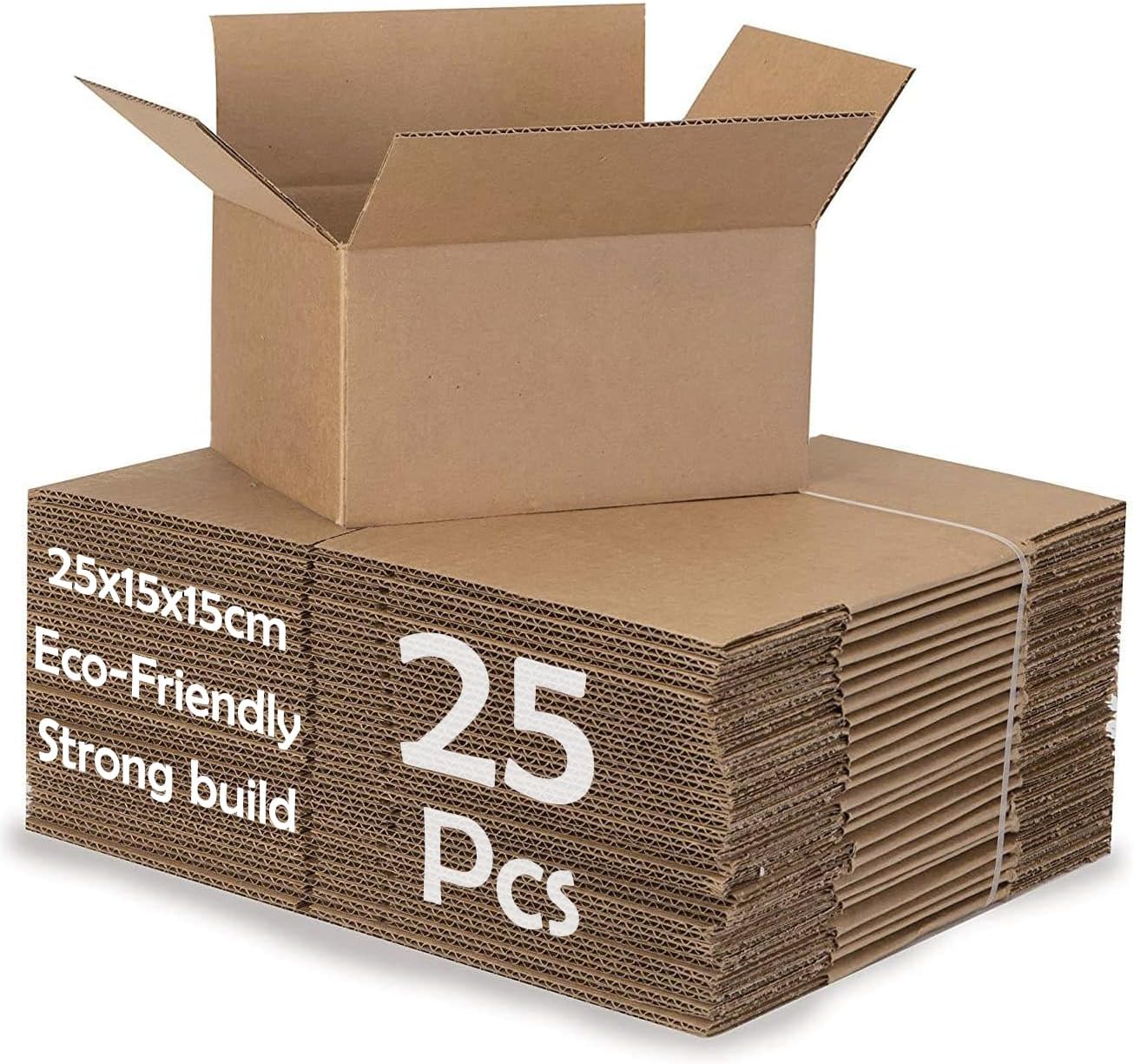 HYFY [25 Pack] Brown Carton 25x15x15 cm Moving Boxes Cardboard Boxes small Shipping Box ecommerce Box Mailing Boxes Recyclable Corrugated Cardboard Shipping Box for Packaging Storage Box 3 ply