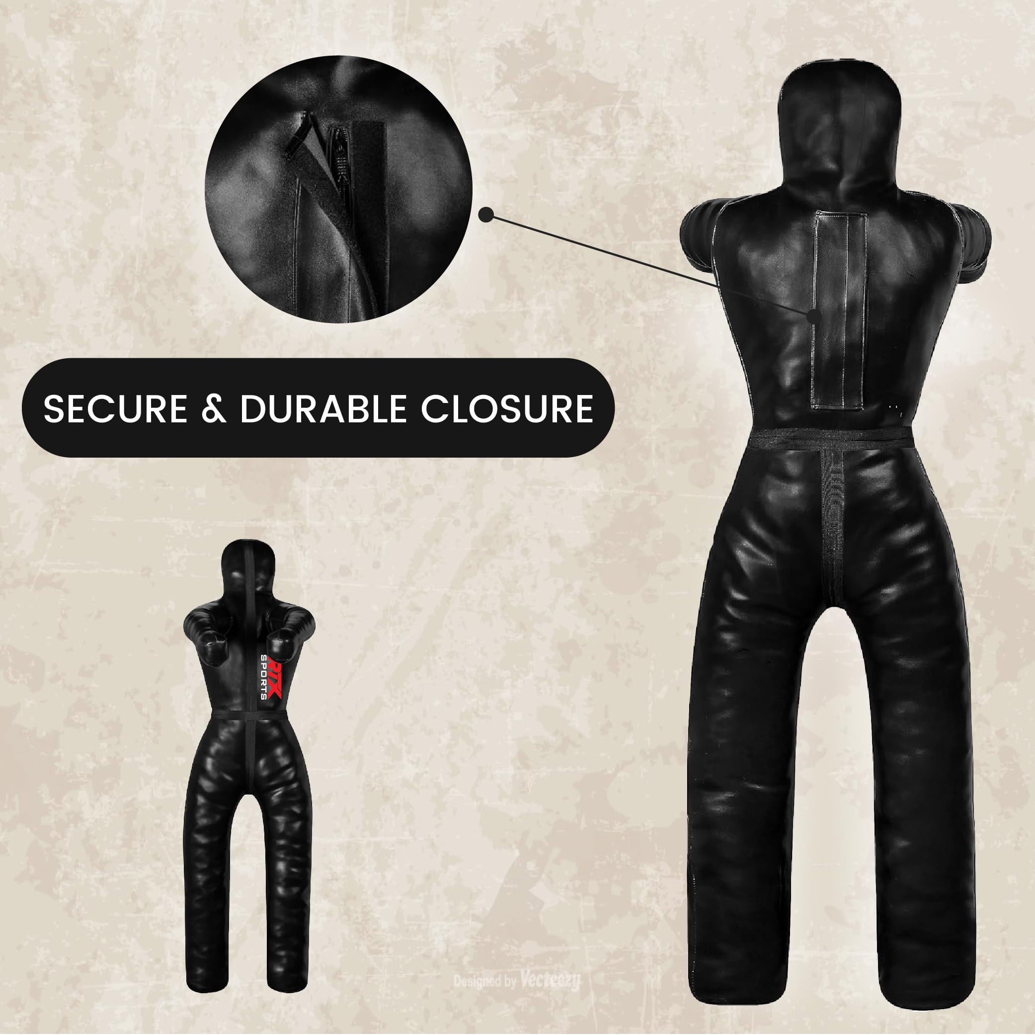 RTX MMA Judo Grappling Dummy Boxing Bag Brazilian BJJ Jiu Jitsu Standing Position Wrestling BJJ Dummy Martial Arts Boxing Box Training Dummies - Rexine - Unfilled