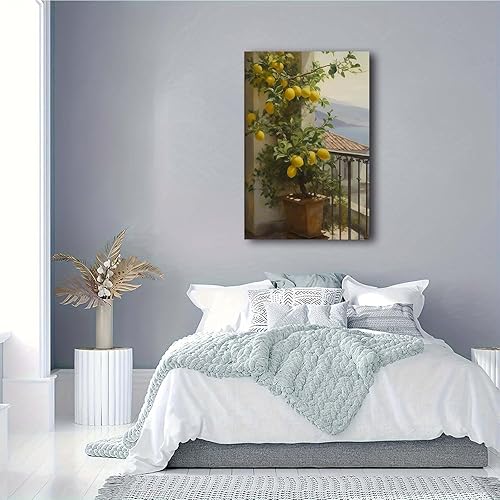 Miniatura 7 de Arte de pared vintage italiano de la costa de Amalfi con árbol de limón positano, paisaje de la costa mediterránea, paisaje, naturaleza muerta,