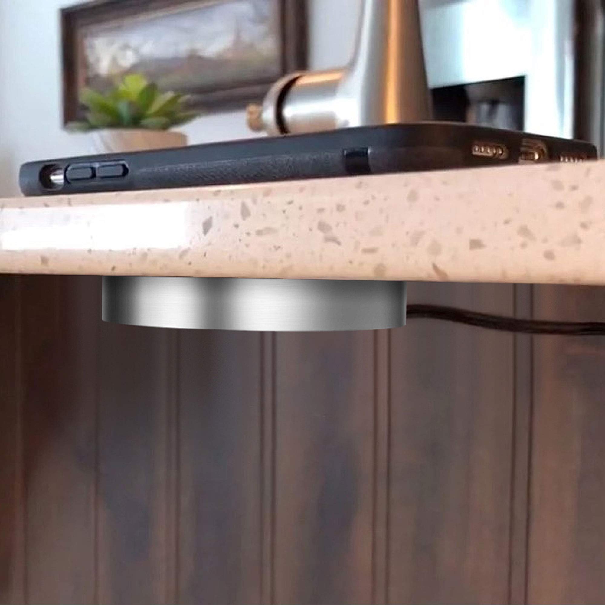 Kalb | 12 VDC QI Base e instalación Cargador Inalámbrico Gris Distancia de Carga 3-18 mm Smart Wireless con Fuente de Alimentación 30 W 12 V