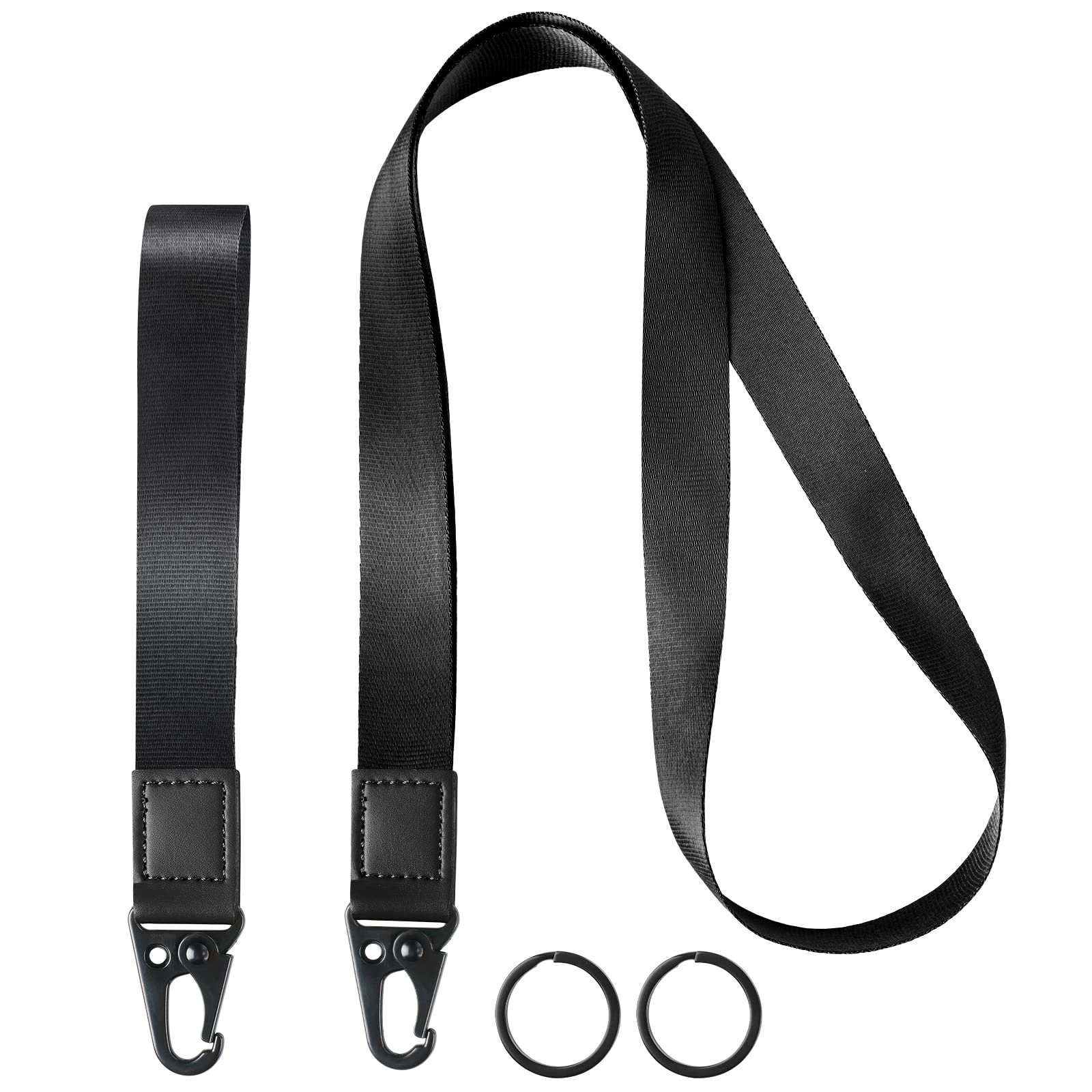 Vicloon Cordón Cuello para Key, 2Pcs Cordones de Insignia, con Hebilla de Olécranon, Llavero Cordón, para Llavero, Tarjeta de Estudiante, Tarjeta de Autobús - 1*Largo+1*Corto