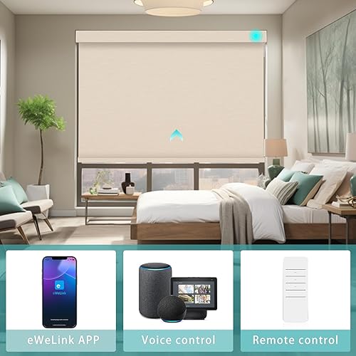Miniatura 8 de Changshade Persiana enrollable inteligente con control remoto, opacas, automáticas, para el hogar, persianas motorizadas de tamaño personalizado