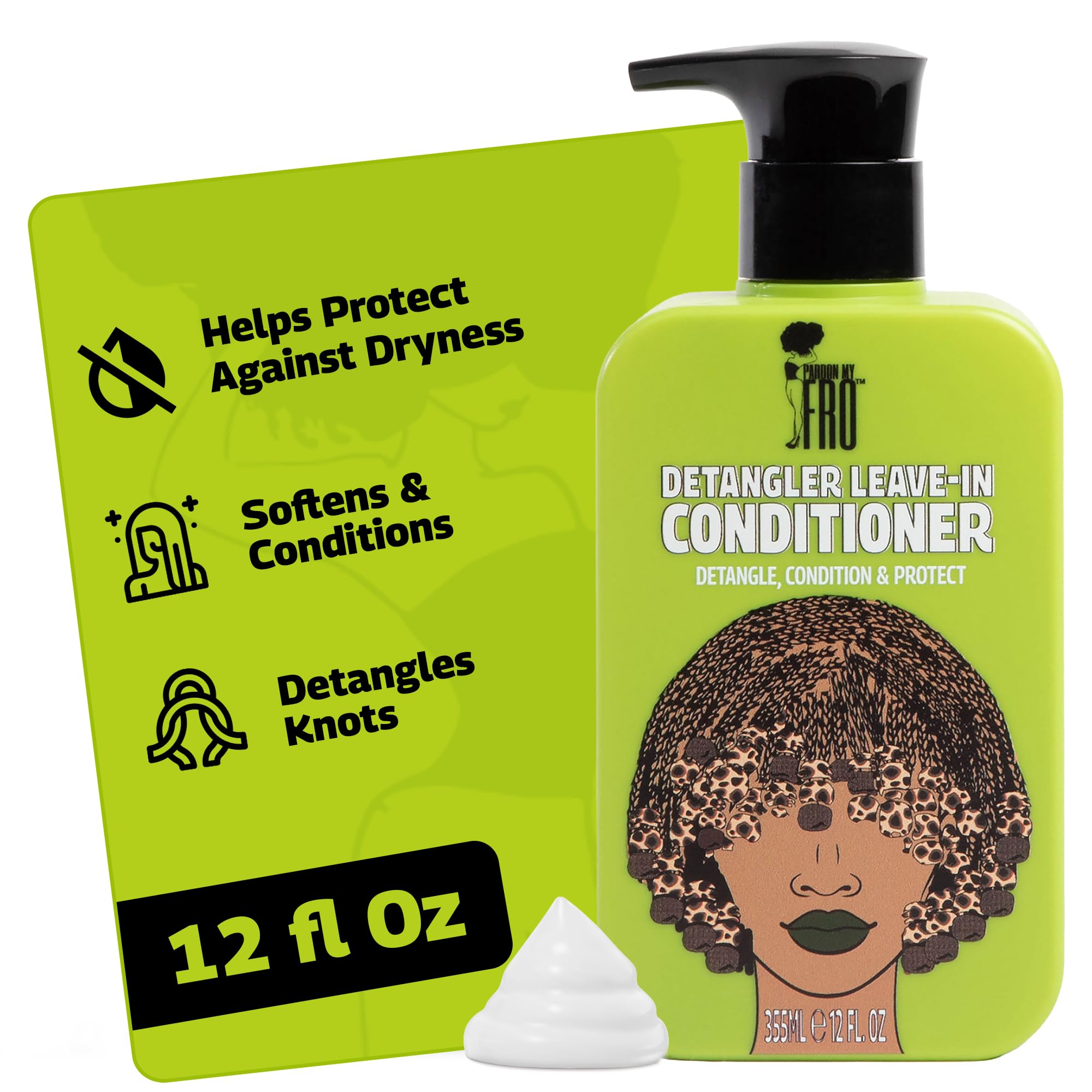 Pardon My Fro Detangler Leave-In Conditioner Moisturizing Formula 12 Fl Oz