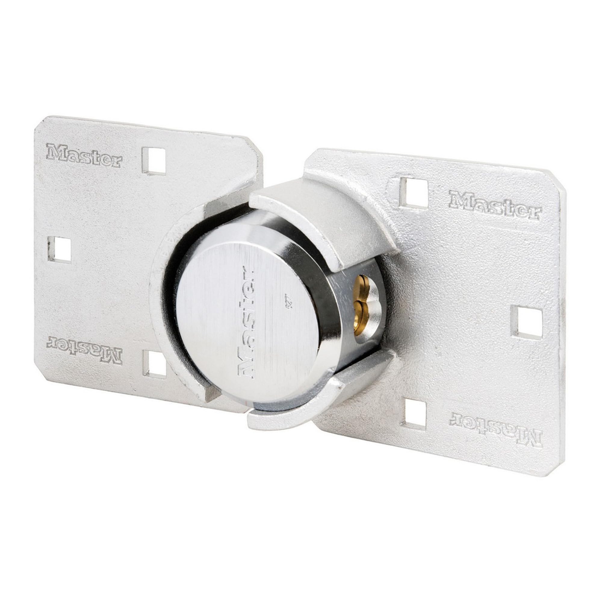Master Lock 736EURD Antivol pour Porte de Véhicule Utilitaire, Cadenas et Moraillon Haute Sécurité, Idéal pour les Fourgonnettes, les Camions, les Garages, les Entrepôts Argent