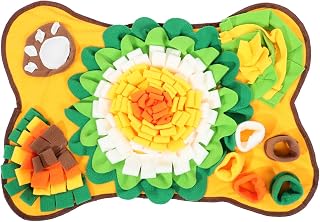 minkissy Alfombra Olfativa para Cachorros y Perros Manta para Alimentación Lenta y Entrenamiento Estera Antideslizante De Forrajeo Interactiva Color Amarillo Dorado