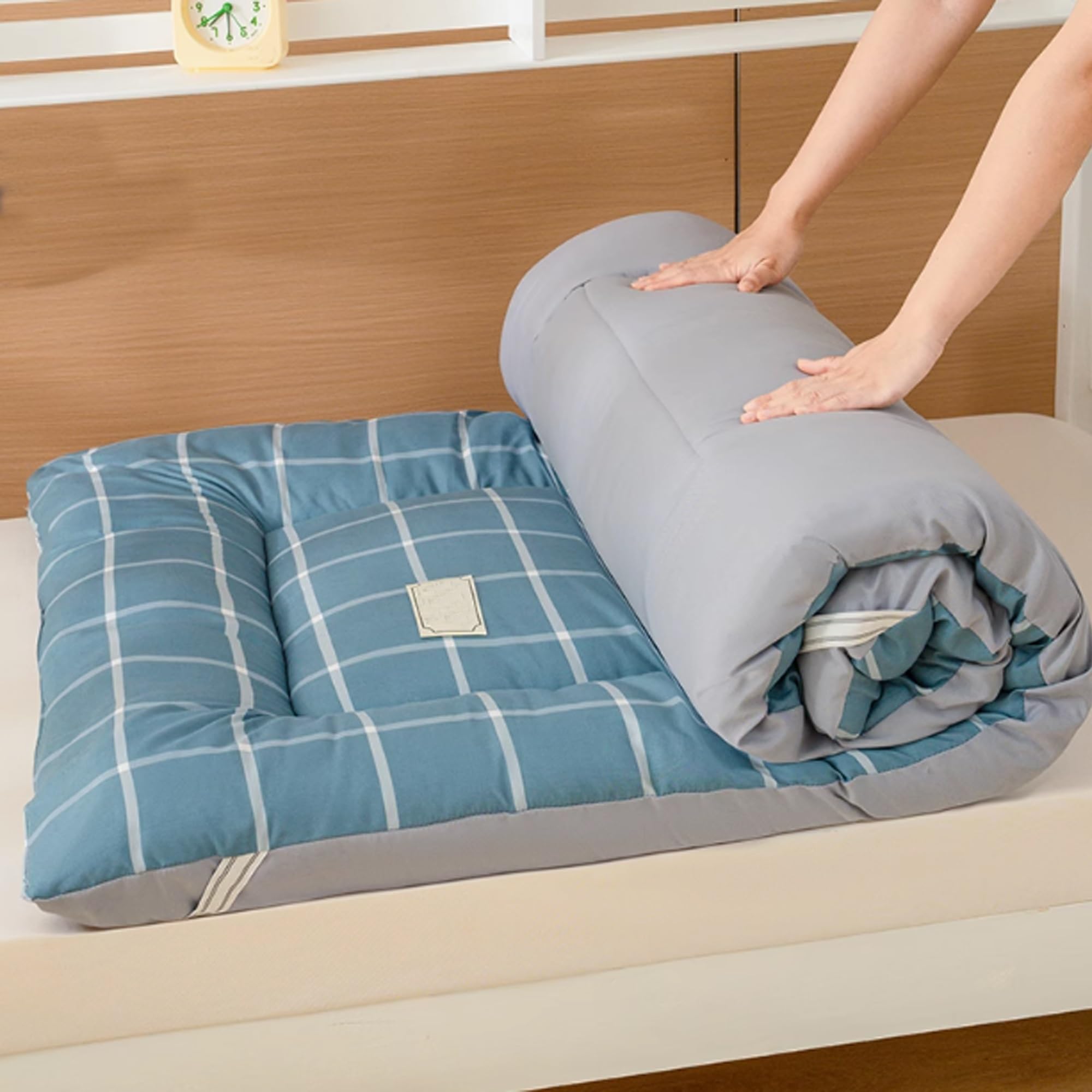 Matelas Futon Pliable Double Matelas De Sol Moelleux pour Camping Matelas De Sol Enroulable Pliable Et Minimaliste
