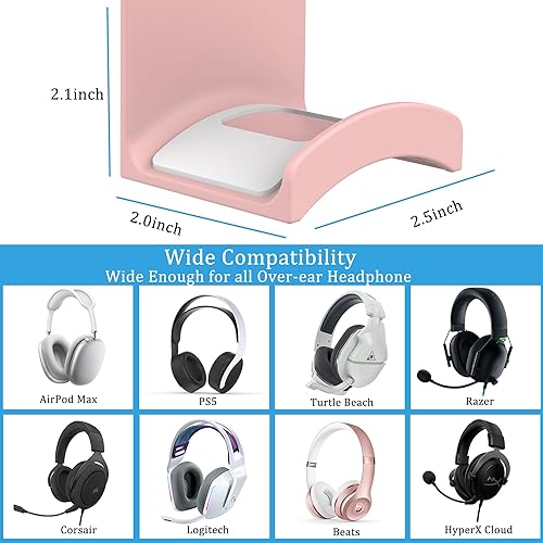 Miniatura 6 de SOKUSIN Soporte para auriculares, soporte adhesivo para auriculares para juegos, gancho universal de montaje en pared para todos los