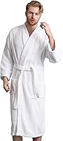 SOFTTOUCHLINEN Men's Turkish Terry Kimono Bathrobe - 100% Cotton Absorbent Soft Cozy Robe for Shower Lounge