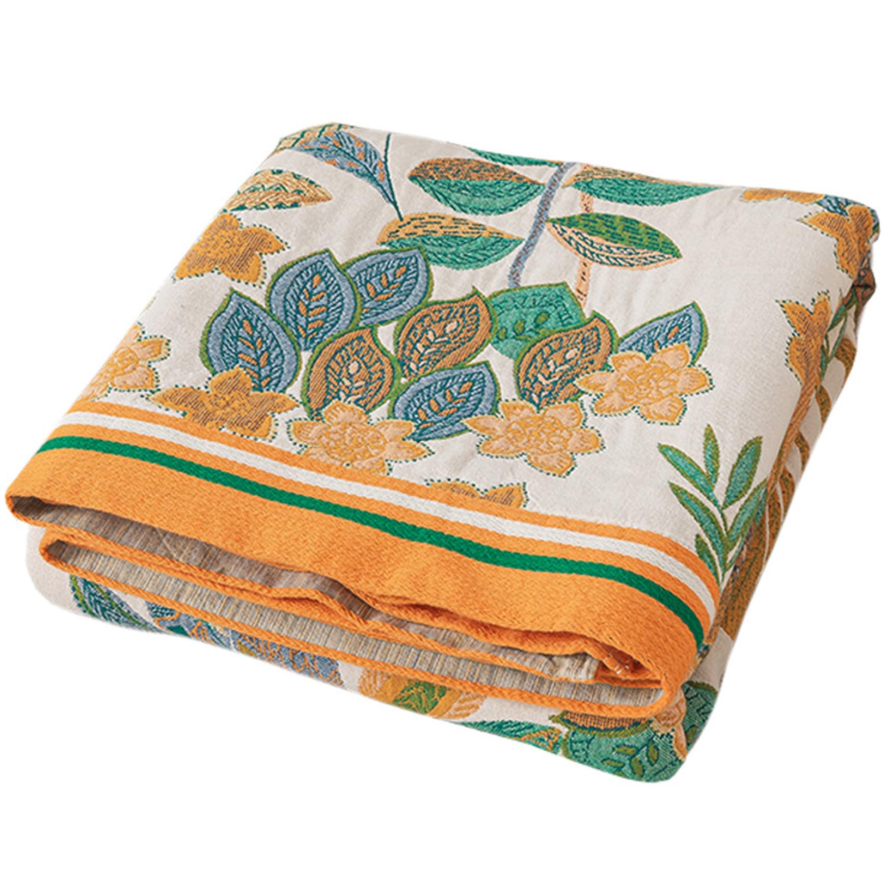 Coperta Boho per divano divano letto 79x91 pollici Coperta in cotone Trapunta Boho floreale botanica - Decorativa