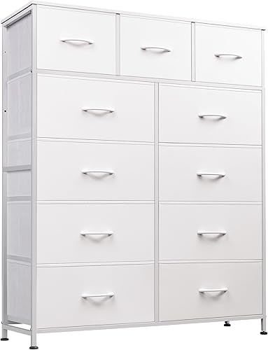 Vista 21 de WLIVE Storage Organizer Unit with 11 Fabric Bins, Storage Drawers Organizer with Steel Frame, Tall Storage Tower Organizaton for Living Room, A-Pink
